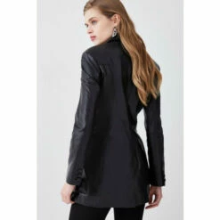 Buy ✨ KarenMillen Leather Strong Shoulder Blazer Jacket For Female 🔔 -Karen Millen Sales unnamed file 3930