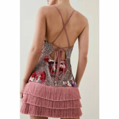 Coupon ✔️ KarenMillen Petite Mixed Sequin & Beaded Fringed Mini 👗 Dress For Female 😉 -Karen Millen Sales unnamed file 3941