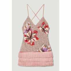 Coupon ✔️ KarenMillen Petite Mixed Sequin & Beaded Fringed Mini 👗 Dress For Female 😉 -Karen Millen Sales unnamed file 3942