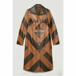 Promo ❤️ KarenMillen Leather Colour Block Statement Trench 🧥 Coat For Female ✨ -Karen Millen Sales unnamed file 3948