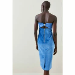 Brand new 🥰 KarenMillen Velvet & Satin Bow Detail Bandeau Midi 👗 Dress For Female 🎉 -Karen Millen Sales unnamed file 3959