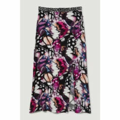 Deals ⭐ KarenMillen Butterfly Print Buttoned Midi 👗 Skirt For Female 🌟 -Karen Millen Sales unnamed file 400