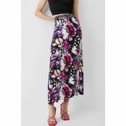 Deals ⭐ KarenMillen Butterfly Print Buttoned Midi 👗 Skirt For Female 🌟 -Karen Millen Sales unnamed file 401