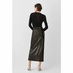 Hot Sale 🌟 KarenMillen Leather Button Front Maxi 👗 Skirt For Female 💯 -Karen Millen Sales unnamed file 4023