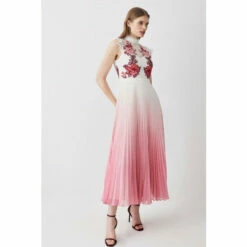 Outlet 😍 KarenMillen Rose Guipure Lace Woven Pleat 👗 Skirt Midi 👗 Dress For Female ❤️ -Karen Millen Sales unnamed file 4039