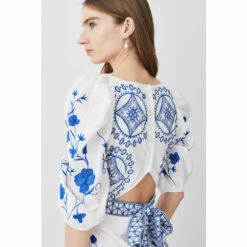 Hot Sale 😀 KarenMillen Floral & Geo Embroidered Woven Playsuit For Female 😉 -Karen Millen Sales unnamed file 407