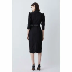 Brand new ⭐ KarenMillen Petite Structured Crepe Belted Forever Midi 👗 Dress For Female 😍 -Karen Millen Sales unnamed file 4082