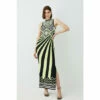 Brand new 😉 KarenMillen Embellished Stripe Jacquard Knitted Maxi Column 👗 Dress For Female 😉