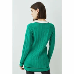 Coupon ⭐ KarenMillen Military Style Cable Knit Long Cardigan For Female 😉 -Karen Millen Sales unnamed file 4105