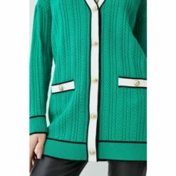 Coupon ⭐ KarenMillen Military Style Cable Knit Long Cardigan For Female 😉 -Karen Millen Sales unnamed file 4107