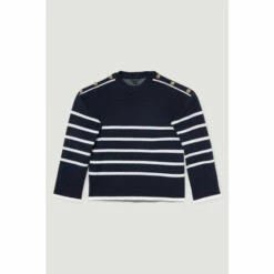 Promo 🎉 KarenMillen Shoulder Trim Detail Stripe Knit Jumper For Female 👍 -Karen Millen Sales unnamed file 4118