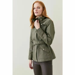 Outlet ✔️ KarenMillen Waterproof Quilted Cotton Sateen Woven Jacket For Female 🔔