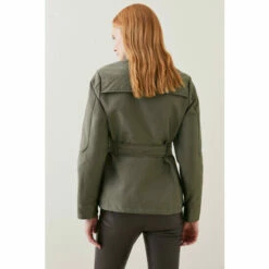 Outlet ✔️ KarenMillen Waterproof Quilted Cotton Sateen Woven Jacket For Female 🔔 -Karen Millen Sales unnamed file 4157