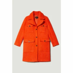 New ✔️ KarenMillen Boucle Pocket Detail Textured Collared 🧥 Coat For Female 🎁 -Karen Millen Sales unnamed file 4164