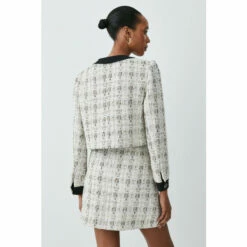 Discount ❤️ KarenMillen Tweed Button Front Trophy Jacket For Female 🥰 -Karen Millen Sales unnamed file 417