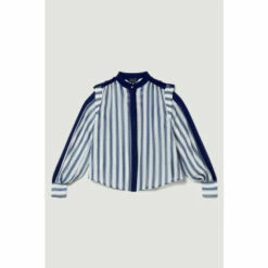 Discount 👍 KarenMillen Military Stripe Woven Blouse For Female ✔️ -Karen Millen Sales unnamed file 4181