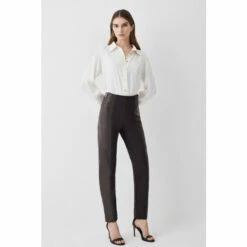 Coupon 🔔 KarenMillen Ponte & Faux Leather Zip Detail Jodhpur Leggings For Female 🌟 -Karen Millen Sales unnamed file 4216
