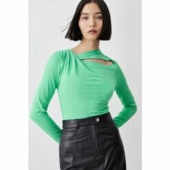 Discount ✔️ KarenMillen Long Sleeve Cut Out Detail Viscose Blend Jersey Top For Female 👏 -Karen Millen Sales unnamed file 4225