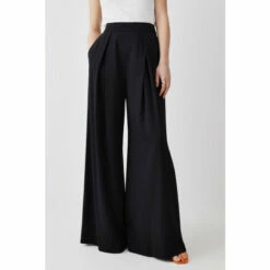 Cheap ⌛ KarenMillen Pleat Detail Wide Leg Trouser For Female 😍 -Karen Millen Sales unnamed file 4236