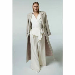 Cheap ⌛ KarenMillen Pleat Detail Wide Leg Trouser For Female 😍 -Karen Millen Sales unnamed file 4240