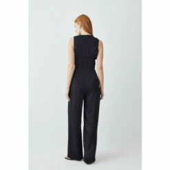 Flash Sale 🧨 KarenMillen Soft Tie Knotted Wide Leg Jumpsuit For Female ❤️ -Karen Millen Sales unnamed file 4250