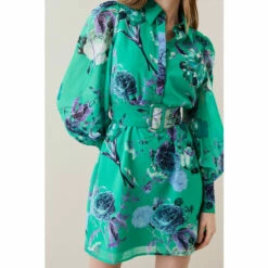 Best reviews of 🔔 KarenMillen Green Rose Georgette Belted Woven 👚 Shirt 👗 Dress For Female 😍 -Karen Millen Sales unnamed file 4263