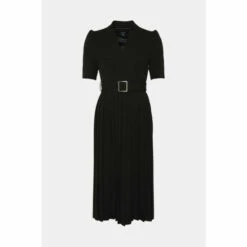 New 🌟 KarenMillen Tall Structure Crepe Forever Pleat Midi 👗 Dress For Female ⭐ -Karen Millen Sales unnamed file 4296