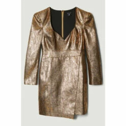 Deals 🛒 KarenMillen Sweetheart Neck Jacquard Mini 👗 Dress For Female 🛒 -Karen Millen Sales unnamed file 4303