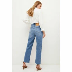Flash Sale ✔️ KarenMillen Mid Rise Straight Leg Raw Hem 👖 Jeans For Female ⌛ -Karen Millen Sales unnamed file 4317