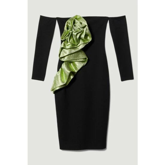 Deals ⌛ KarenMillen Appliqued Rose Ponte Midi 👗 Dress For Female 🛒 4 Deals ⌛ KarenMillen Appliqued Rose Ponte Midi 👗 Dress For Female 🛒 - Image 4