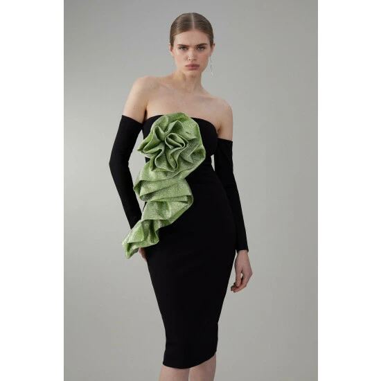 Deals ⌛ KarenMillen Appliqued Rose Ponte Midi 👗 Dress For Female 🛒 6 Deals ⌛ KarenMillen Appliqued Rose Ponte Midi 👗 Dress For Female 🛒 - Image 6