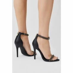 Outlet 🧨 KarenMillen Double Diamante Strap Stiletto Heel For Female 🛒