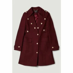 Coupon 🤩 KarenMillen Italian Wool Military Button Midi 🧥 Coat For Female ❤️ -Karen Millen Sales unnamed file 4417