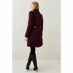 Coupon 🤩 KarenMillen Italian Wool Military Button Midi 🧥 Coat For Female ❤️ -Karen Millen Sales unnamed file 4418
