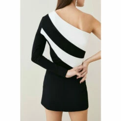 Hot Sale ⌛ KarenMillen Colour Block One Shoulder Ponte Top For Female 🔔 -Karen Millen Sales unnamed file 4425