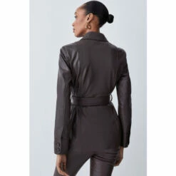 Budget 👏 KarenMillen Leather Utility Shacket For Female 🎁 -Karen Millen Sales unnamed file 4442