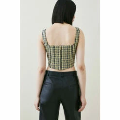 Best Sale 🔔 KarenMillen Italian Texture & Sequin Tweed Corset Top For Female 😍 -Karen Millen Sales unnamed file 4462