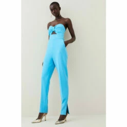 Buy 🛒 KarenMillen Compact Stretch Bow Bodice Slim Leg Jumpsuit For Female ✨ -Karen Millen Sales unnamed file 4469