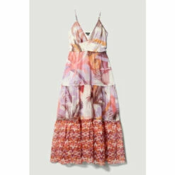 New 👍 KarenMillen Tropical Ikat Printed Woven Beach Maxi 👗 Dress For Female 💯 -Karen Millen Sales unnamed file 4490