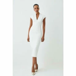 Promo 🌟 KarenMillen Petite Structured Crepe Forever Midi 👗 Dress For Female ⌛ -Karen Millen Sales unnamed file 4498