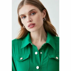 Coupon ⭐ KarenMillen Soft Tailored Pleat Panel Sleeved Belted Midi 👗 Dress For Female 🤩 -Karen Millen Sales unnamed file 4516
