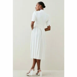 Budget 🎉 KarenMillen Petite Compact Stretch Forever Pleat Belted Midi 👗 Dress For Female ⭐ -Karen Millen Sales unnamed file 4523