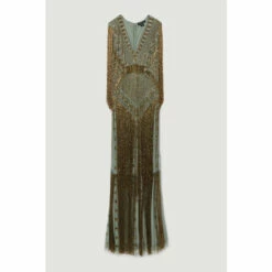 Best reviews of 🌟 KarenMillen Petite Beaded Fringed Woven Maxi 👗 Dress For Female 🔔 -Karen Millen Sales unnamed file 4528