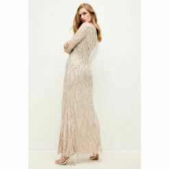 Best Pirce 🥰 KarenMillen Crystal Embellished Fringed Maxi 👗 Dress For Female ⭐ -Karen Millen Sales unnamed file 4540