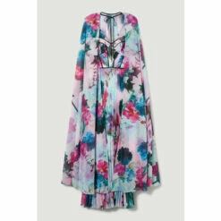 Buy 😀 KarenMillen Floral Pleat Corset Cape Woven Maxi 👗 Dress For Female ❤️ -Karen Millen Sales unnamed file 4556
