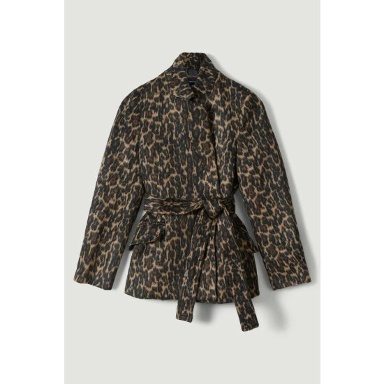 Hot Sale 🥰 KarenMillen Italian Wool Blend Animal Jacquard Investment Notch Neck Short 🧥 Coat For Female 🛒 4 Hot Sale 🥰 KarenMillen Italian Wool Blend Animal Jacquard Investment Notch Neck Short 🧥 Coat For Female 🛒 - Image 4