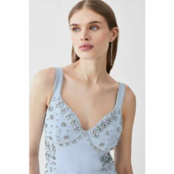 Hot Sale 🔥 KarenMillen Embellished Stretch Woven Midi 👗 Dress For Female 🌟 -Karen Millen Sales unnamed file 4570