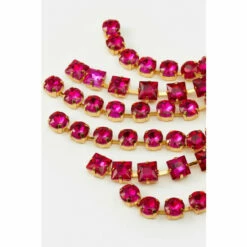 Outlet 🧨 KarenMillen Gold Plated Diamante Hanging Earrings For Female 🔔 -Karen Millen Sales unnamed file 4595