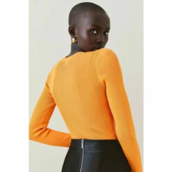 Cheap 🛒 KarenMillen Rib Crew Neck Knit Jumper For Female 👏 -Karen Millen Sales unnamed file 4599