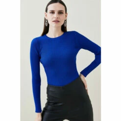 Cheap 🛒 KarenMillen Rib Crew Neck Knit Jumper For Female 👏 -Karen Millen Sales unnamed file 4603